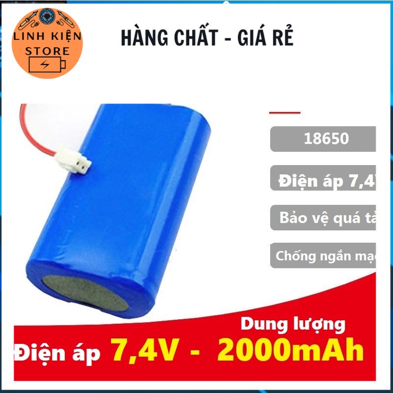 Pin cho loa trợ giảng, loa bẫy chim điện áp 7,4V, dung lượng 2200mAh