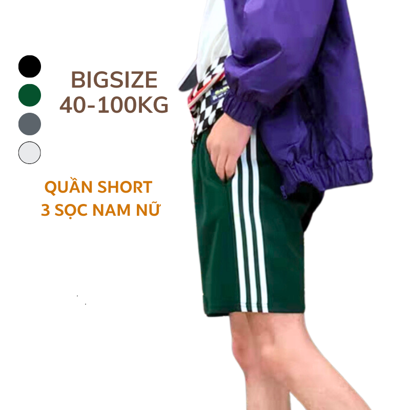 Quần short nam nữ 40-100kg unisex bigsize