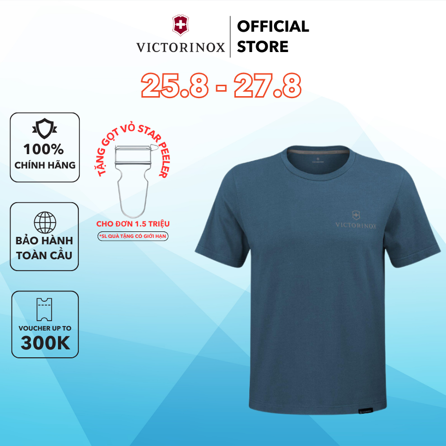 Áo thun Victorinox THỤY SĨ Brand Collection Logo Graphic Tee - Blue
