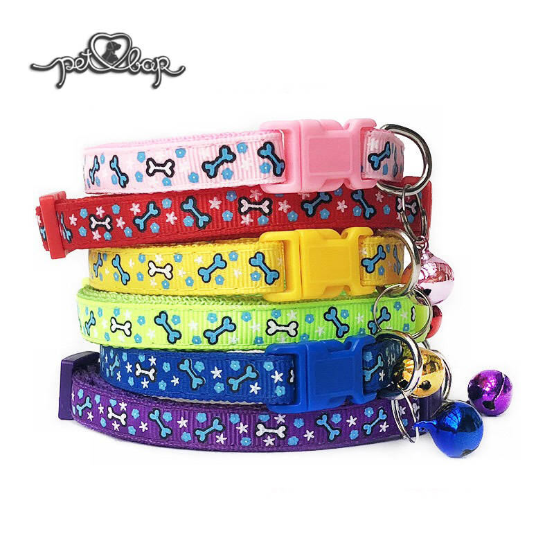 [Hoàn Tiền 10%] Vòng cổ họa tiết khúc xương nhỏ cho thú cưng – Vòng cổ nhiều màu kèm chuông cho chó mèo – Dây đeo cổ vật nuôi nhiều màu ngộ nghĩnh