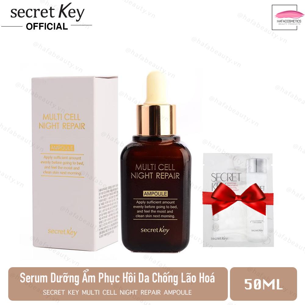 Huyết Thanh Dưỡng Phục Hồi Da Chống Lão Hóa Secret Key Multi Cell Night Repair Ampoule 50ml + Tặng kèm 1 mặt nạ Secret Key