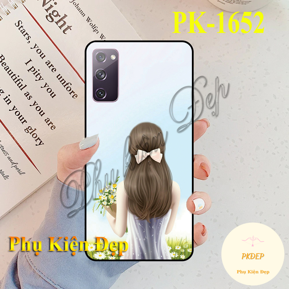 Ốp lưng samsung galaxy s20 fe viền đen in hình cô gái cute
