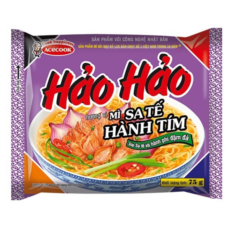 Thùng Mì hảo hảo sa tế hành tím 75g 30 gói