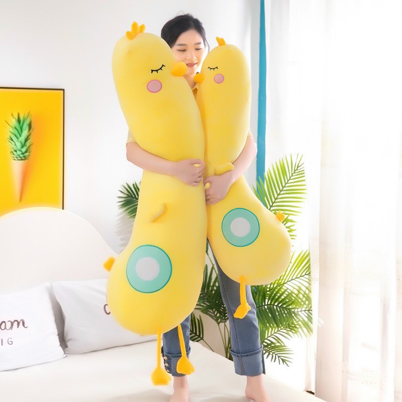 Gấu Bông Gối Ôm Gà Vàng Khổng Lồ ,đồ chơi nhồi bôngThú Gà dài Cute Kích Thước 70cm