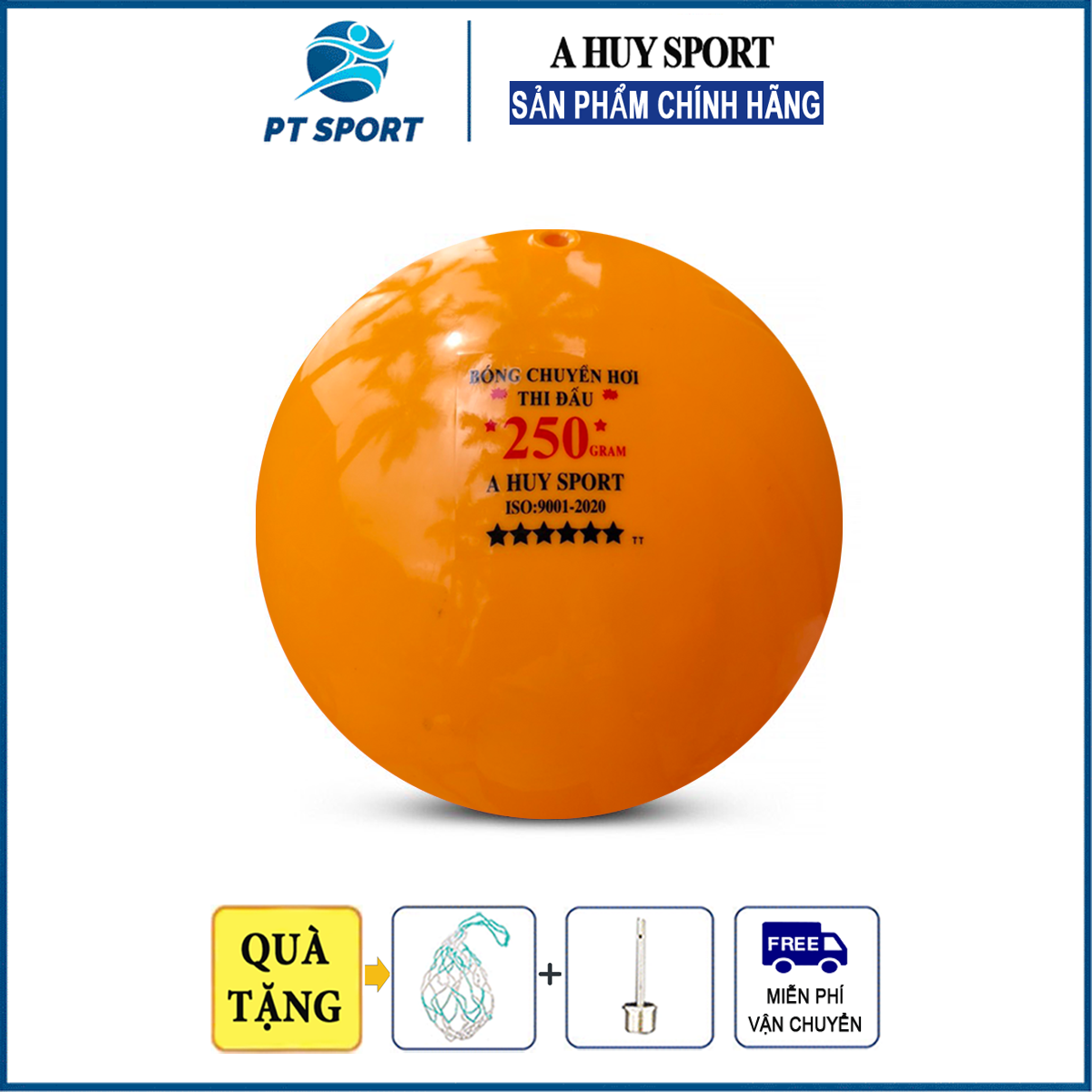 Banh bóng chuyền hơi 250G A Huy chính hãng đạt tiêu chuẩn thi đấu