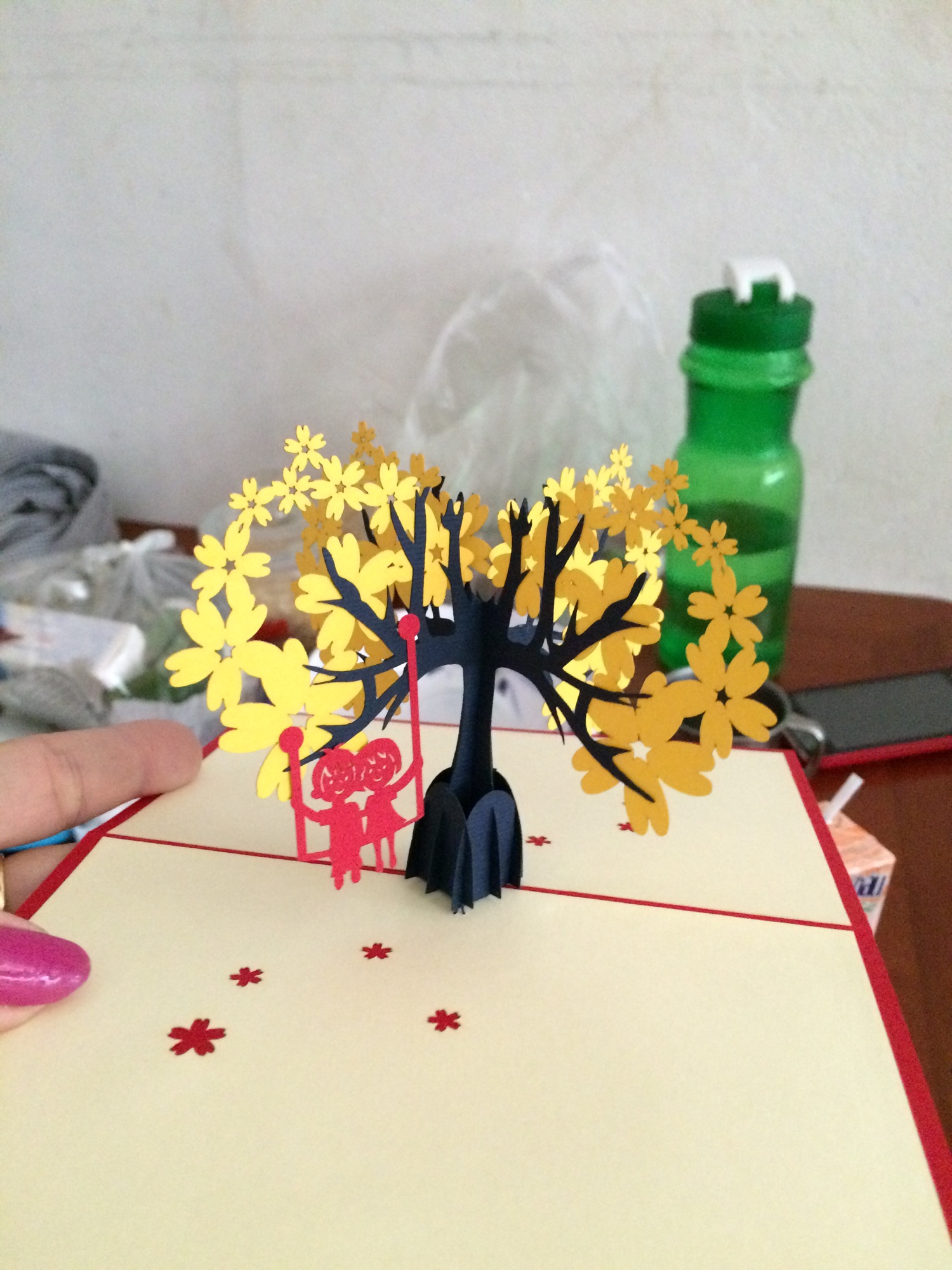 Cây hoa anh đào - cherry blossom - flower - thiệp 3d