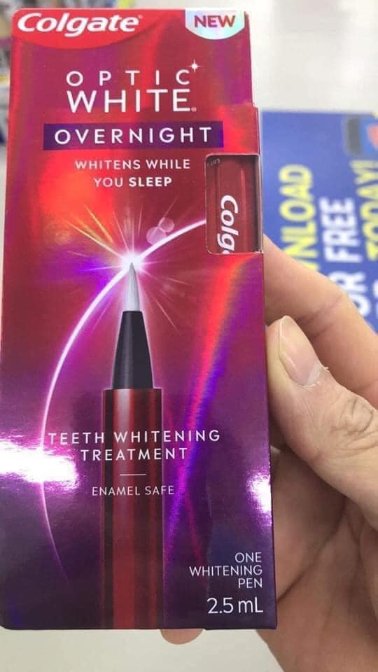 Bút trắng răng colgate optic white overnight 2.5 ml