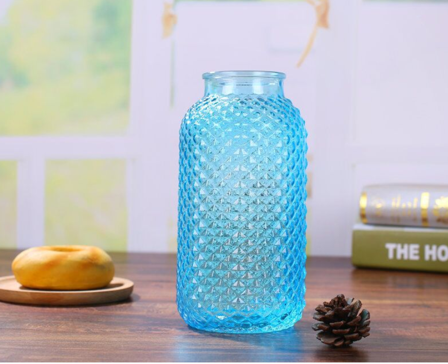 Lọ hoa thắt nơ lụa trang trí- bình bông lọ hoa thủy tinh