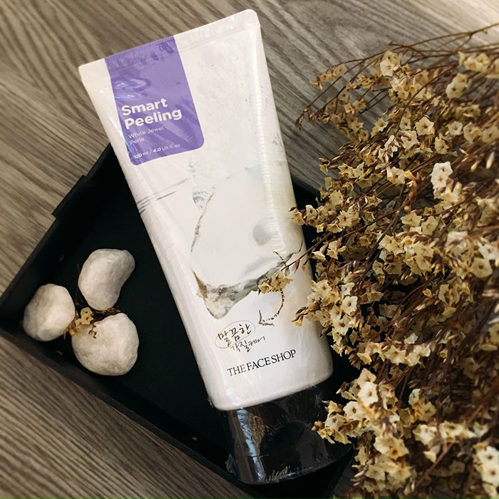 Tẩy Tế Bào Chết Ngọc Trai The Face Shop Smart Peeling 120ml, Tay tbc ngoc trai TFS dưỡng da tươi sáng, Tay te bao chet ngoc chai - Nubeauty