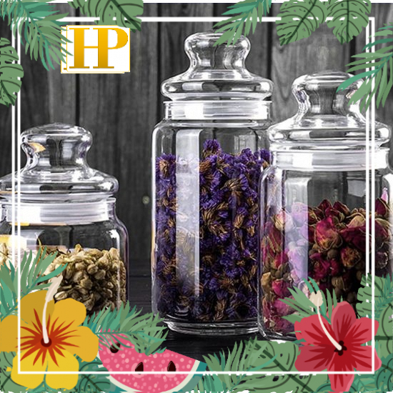 Bộ 3 Hũ Thủy Tinh Ocean Pop Jar Glass Lid Cao Cấp 325ml 500ml 650ml