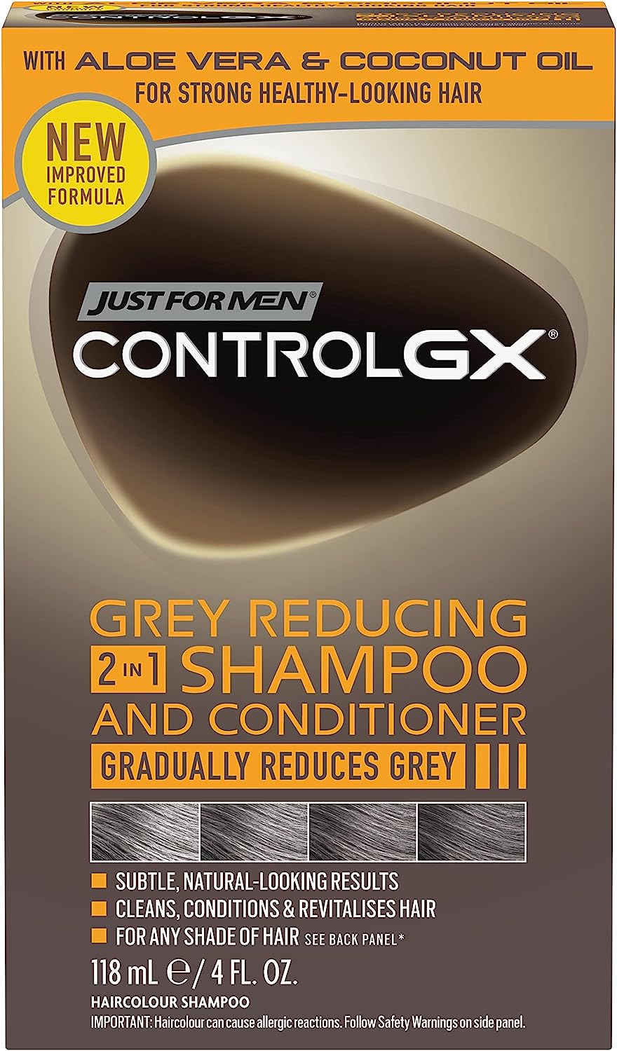 Dầu gội kèm xả giảm tóc bạc cho nam Just For Men Control GX Grey Reducing 2-in-1 Shampoo and Conditi