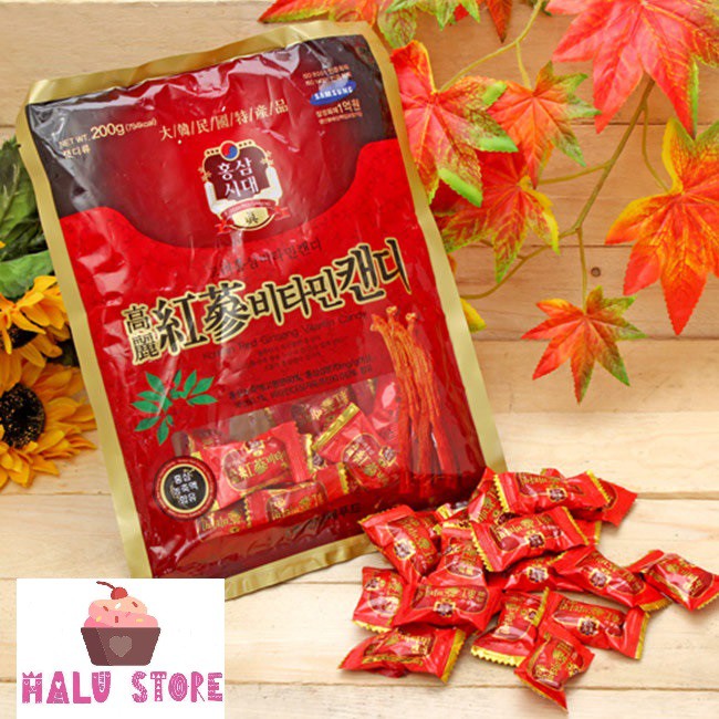 Combo 4 gói kẹo hồng sâm vitamin gói 200g - hàn quốc