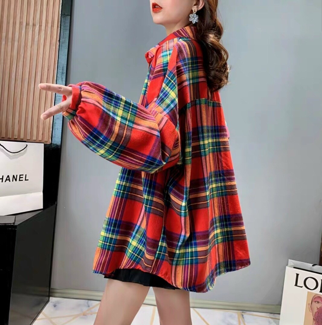 Áo sơ mi nũ form rộng mang phong cách hàn quốc siêu duyên dáng hàn siêu xinh