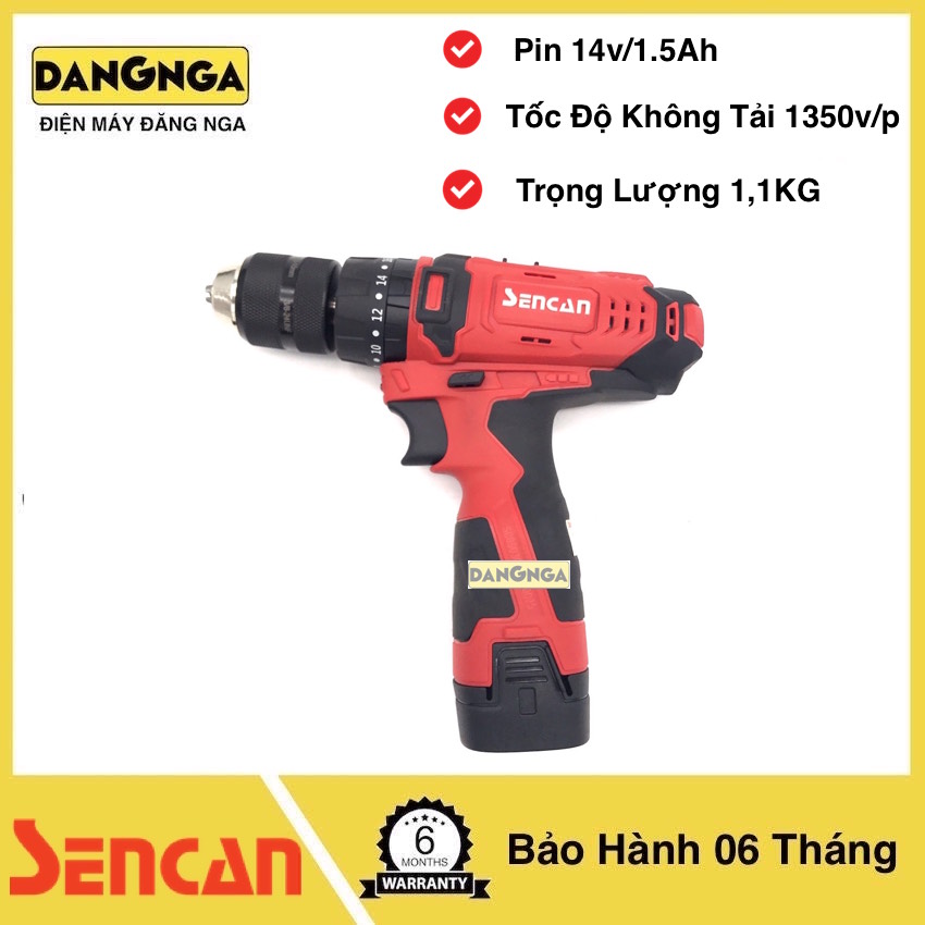 Máy khoan và bắn vít dùng pin sencan d521001