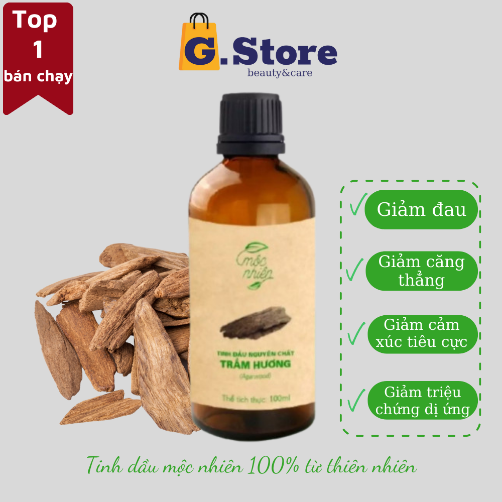 Tinh dầu Trầm Hương Mộc Nhiên, tinh dầu thiên nhiên nguyên giúp thơm phòng khử mùi đuổi muỗi 10ml 100ml dùng cho máy xông tinh dầu phòng  máy phun sương khuếch tán giúp thư giãn dễ ngủ sả stress...