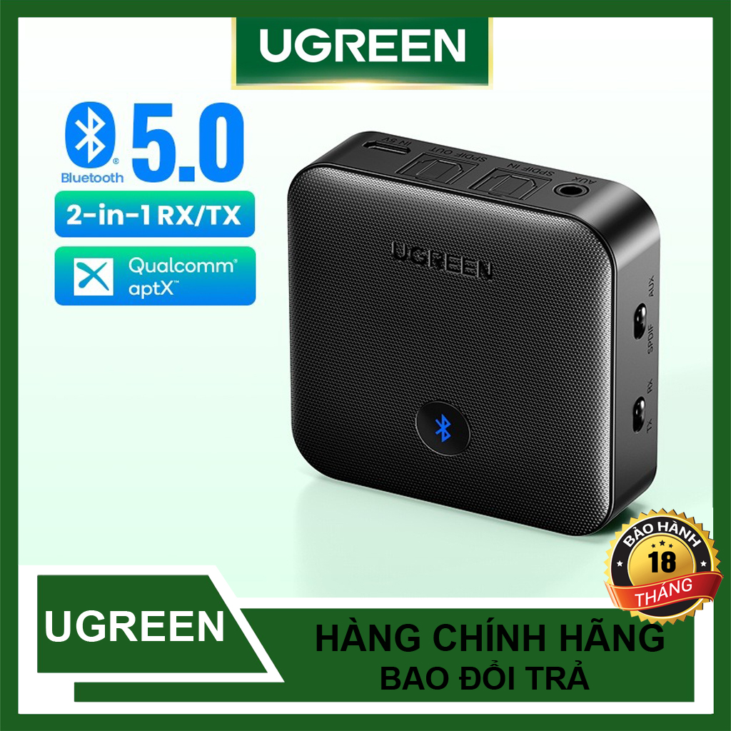 Bộ Thu Phát Bluetooth 5.0 Hỗ Trợ APTX Ugreen 70158 Chính Hãng - Bảo Hành 18 Tháng