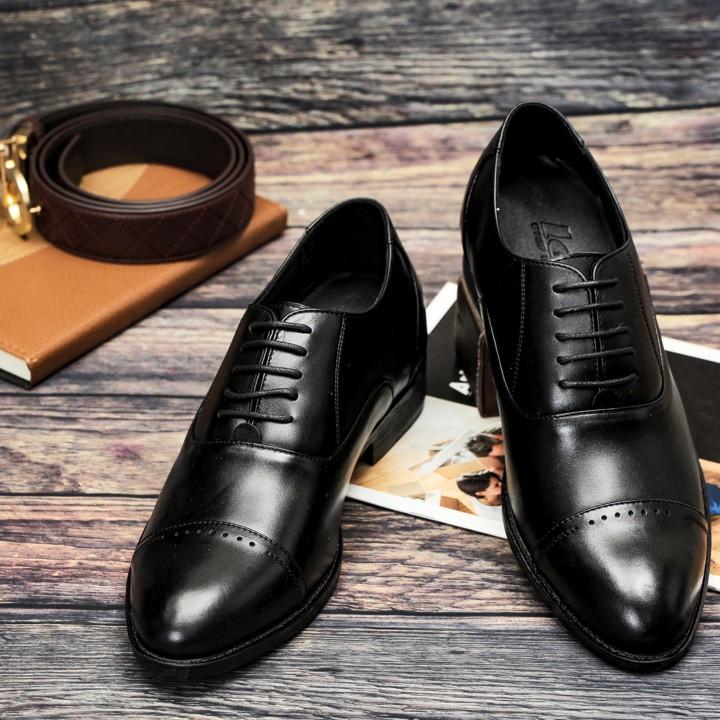 Giày nam tăng chiều cao 7cm g084 màu đen và nâu