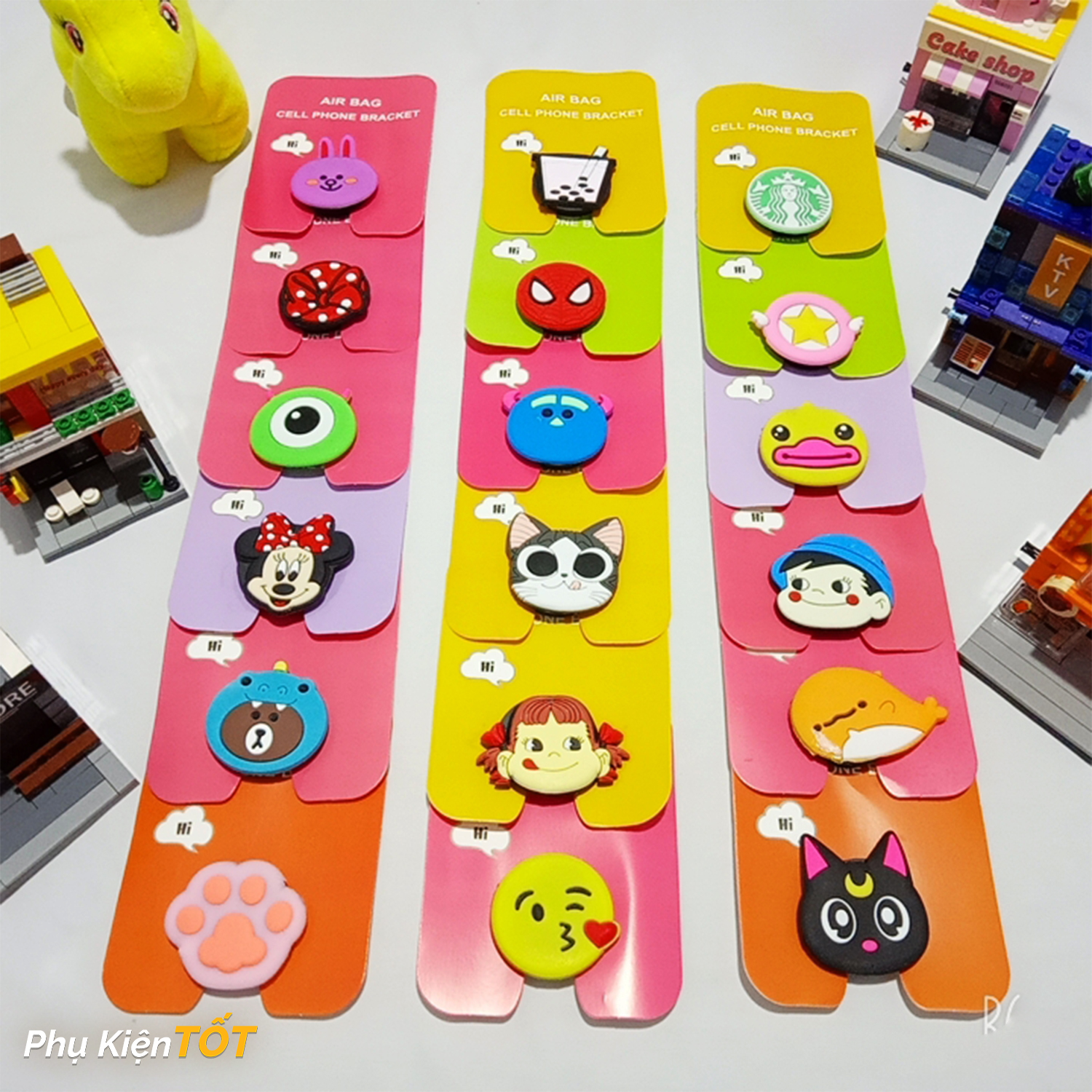 Giá đỡ điện thoại hỗ trợ cầm nắm cute siêu tiện lợi, Silicon mềm dẻo