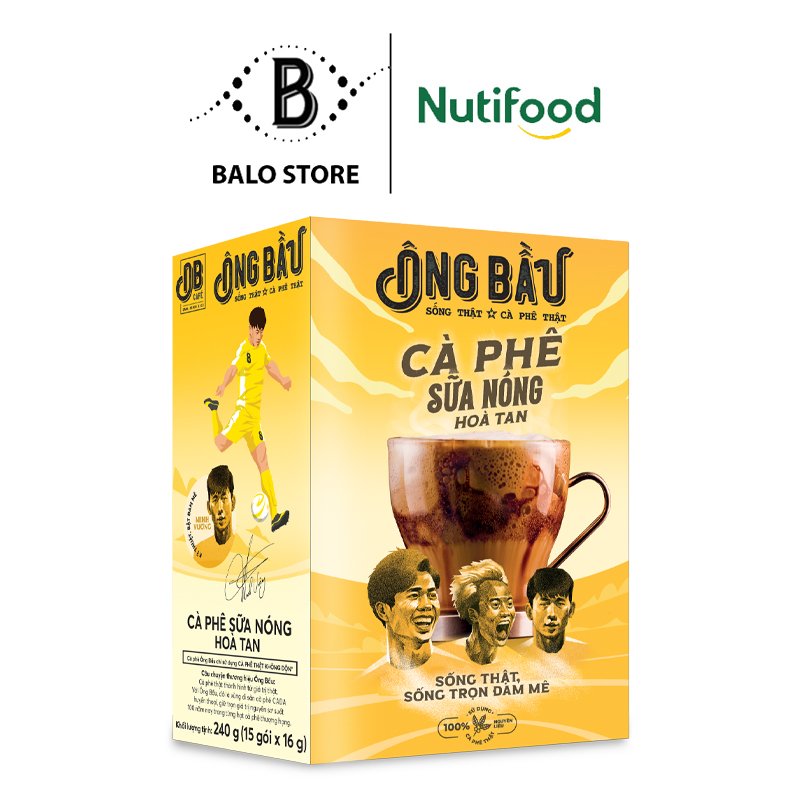 Hộp cà phê sữa nóng Ông Bầu OBSN02LAF Hộp 240g – Thương hiệu NUTIFOOD – BALO STORE