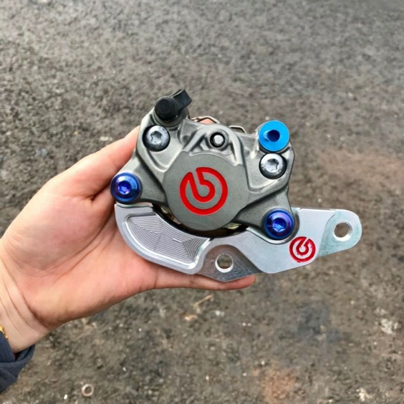 [HCM]Heo Brembo 2 pit Đối Xứng Logo Đỏ