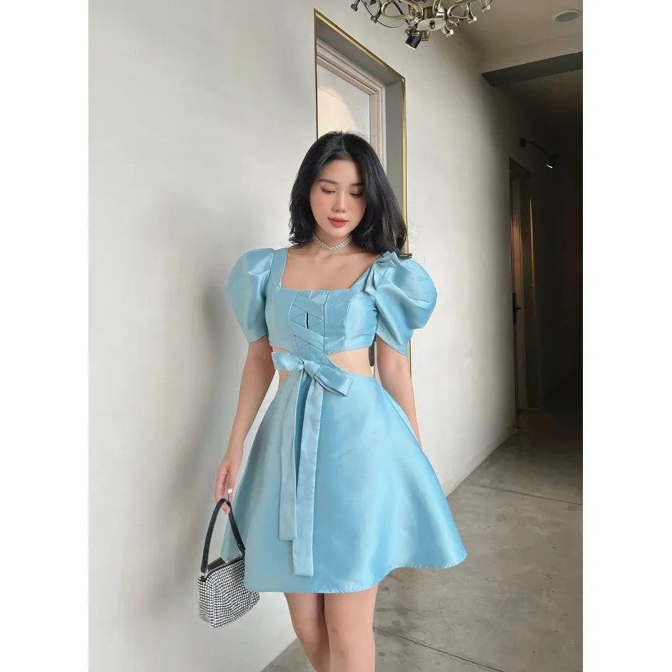 Đầm Khoét Eo Tapta Dây Nơ Thời Trang