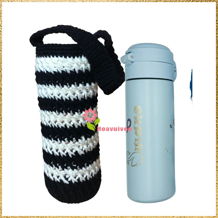 Túi Đựng Bình Giữ Nhiệt - Bình Nước Móc Len Thủ Công Cho Bình 800ml - Hoavuivee