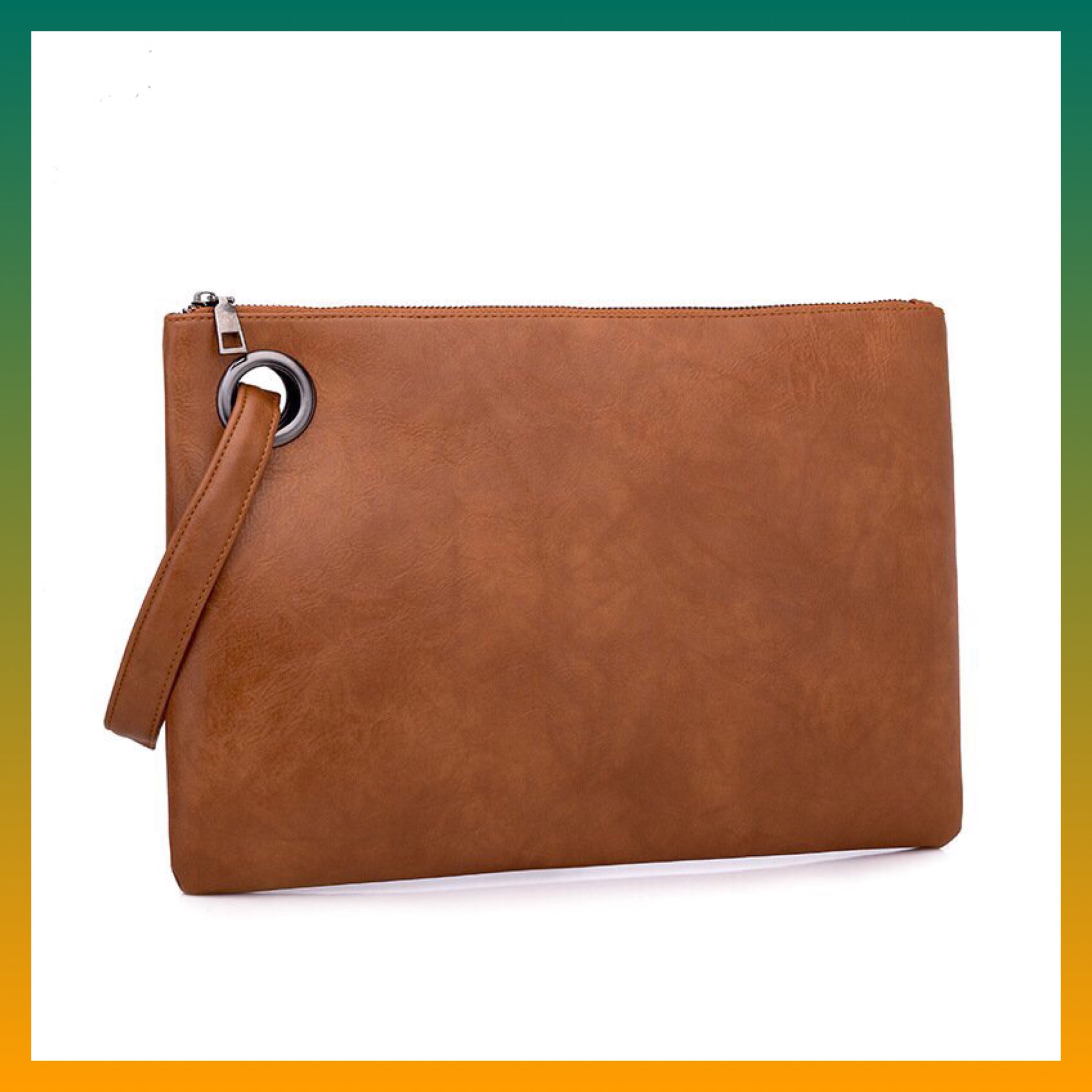 Túi clutch nữ cầm tay da pu mềm kèm dây đeo cổ tay c0302