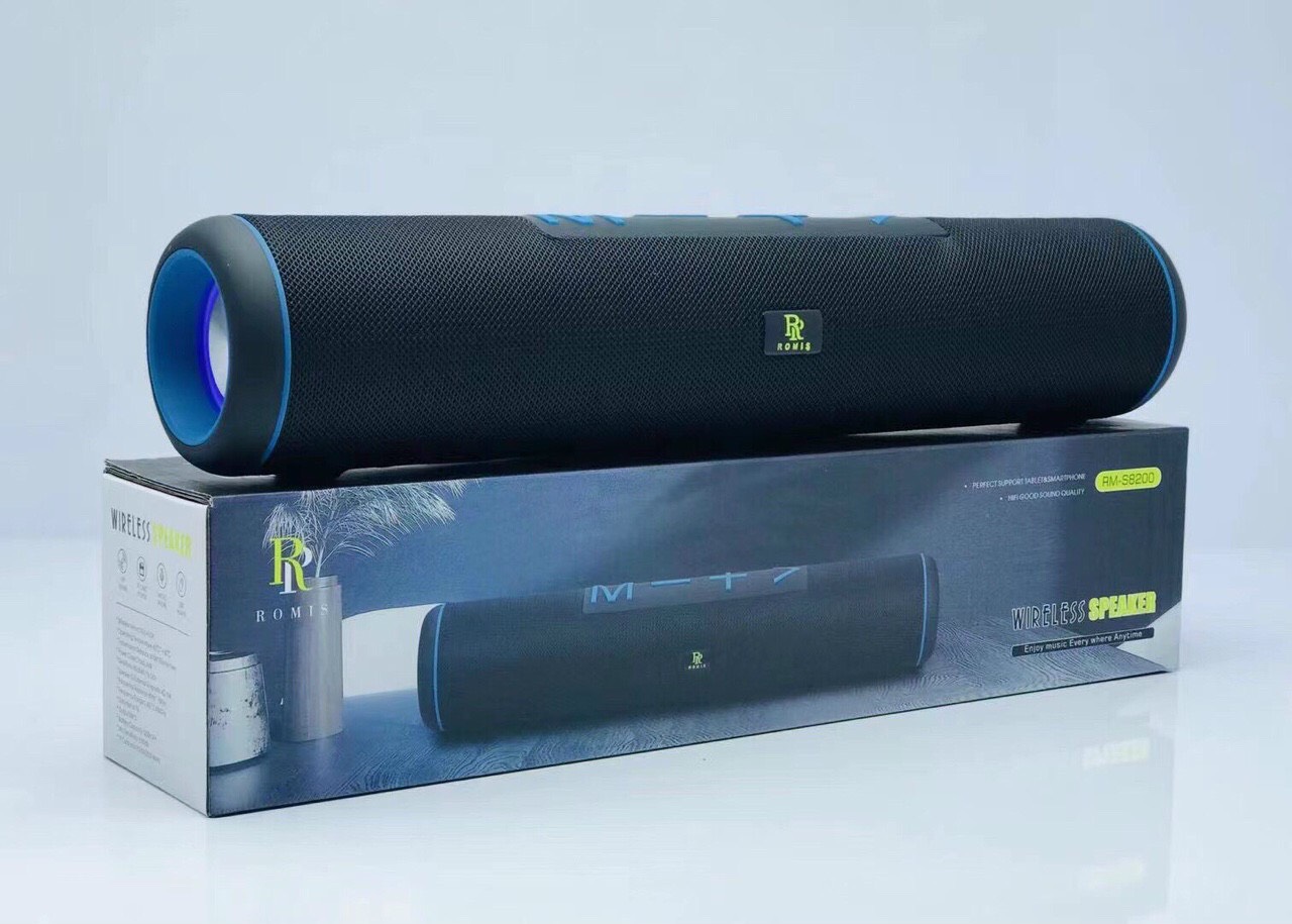 [HCM][Loa Chất] Loa Không Dây Bluetooth ROMIS RM S8200 Loa Hifi Hiệu Ứng Âm Thanh 360° Tích Hợp Các Cổng Kết Nối AUX USB TF card Thiết Kế Bắt Mắt Đèn LED Sang Trọng Loa Dài Khoảng 40cm Lan Tỏa Âm Thanh Cả Căn Phòng