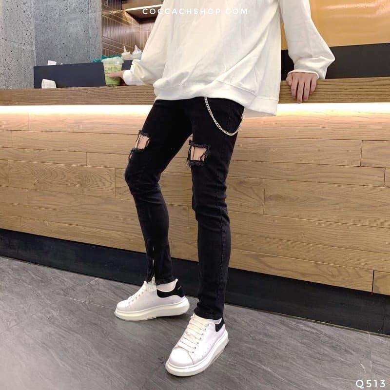 [HCM]Quần Nam Kiểu thời trang zip ống quần  ( tặng kèm xích y hình )