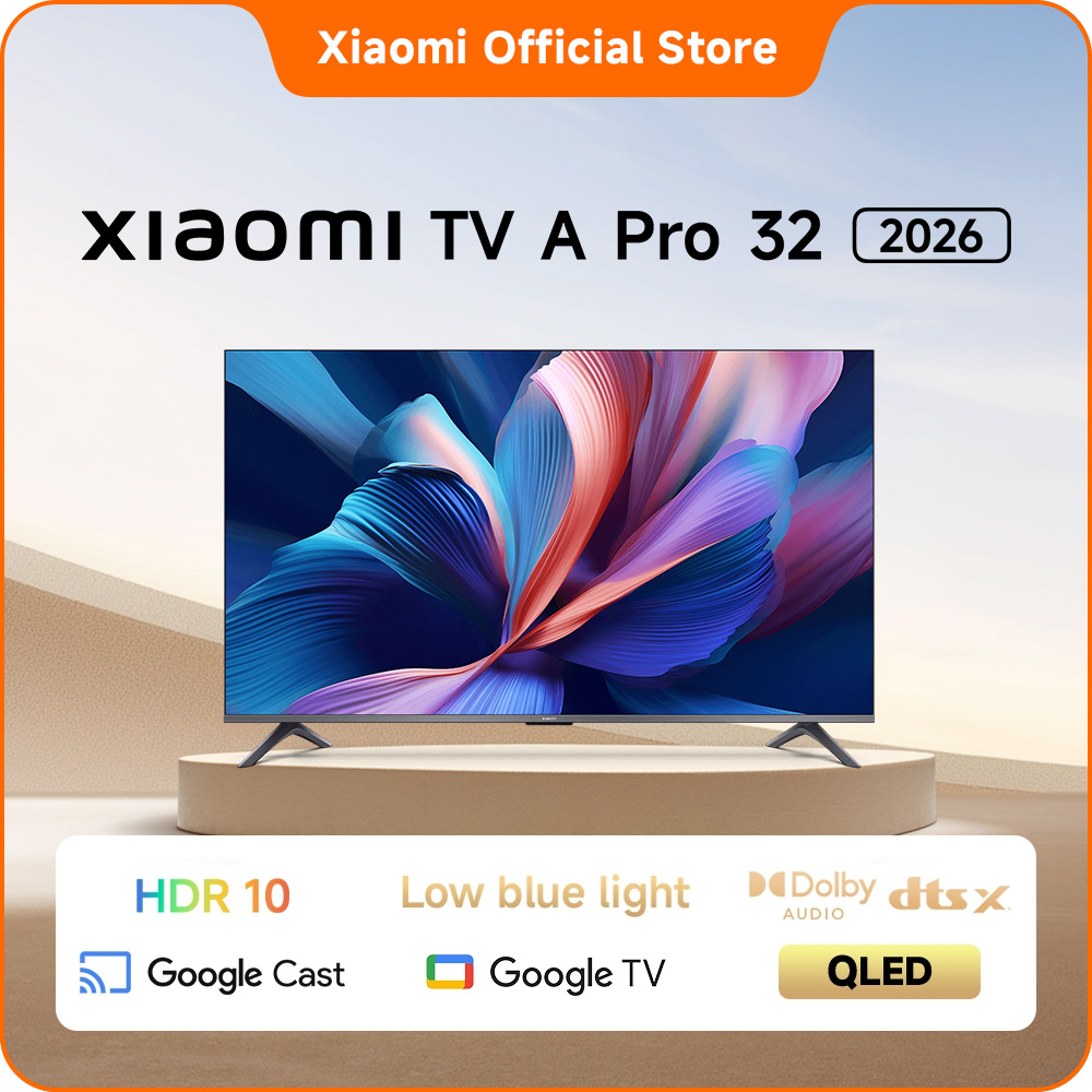 Xiaomi TV A Pro 32 2026 | Màn hình QLED sống động, rực rỡ | Bề mặt kim loại bắt mắt với thiết kế khung viền siêu mỏng | Âm thanh phong phú với Dolby Audio™, DTS:X, DTS Virtual:X | Mọi nội dung phát trực tiếp. Trên một màn hình duy nhất