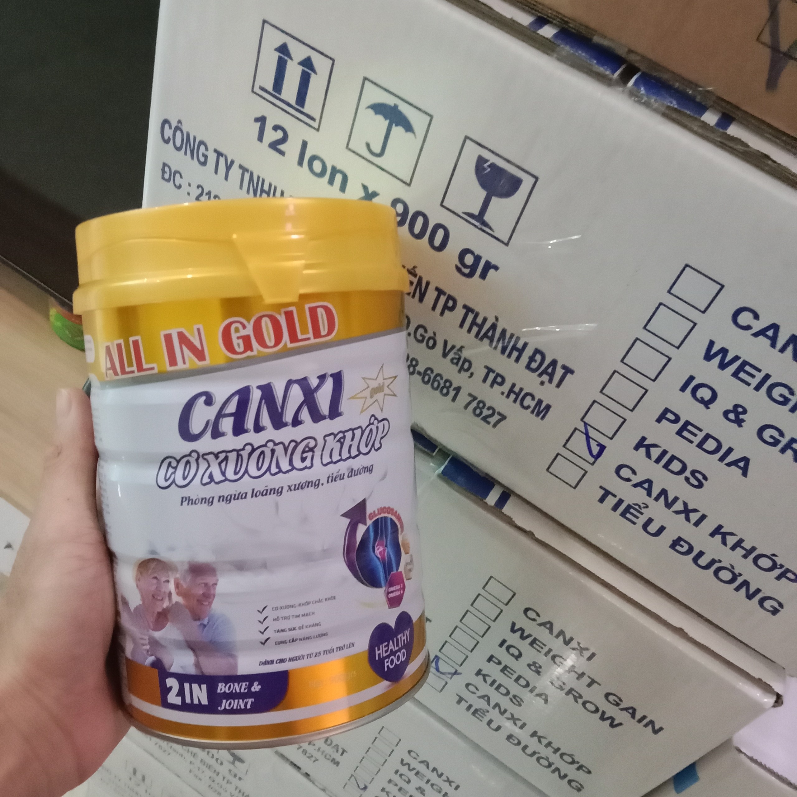 Sữa all in gold cơ xương khớp 900g – ngừa loãng xương, cân bằng huyết áp, hỗ trợ tim mạch - sữa cơ xương khớp