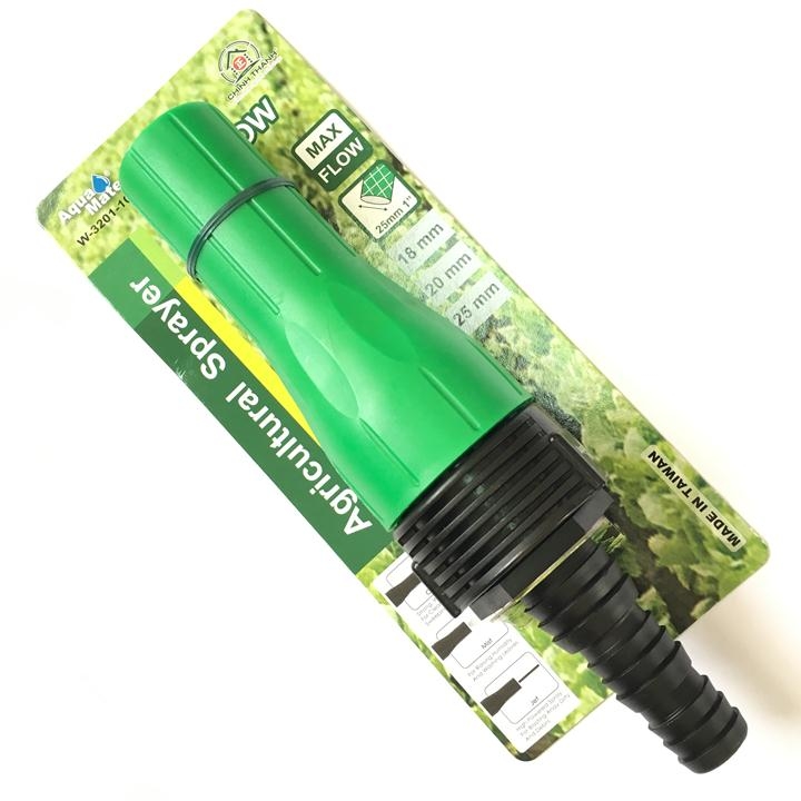 Đầu vòi phun nước tưới cây rửa chuồng trại Aquamate W-3201-10, được thiết kế tối ưu cho việc tưới cây, rửa chuồng trại với máy bơm lưu lượng
