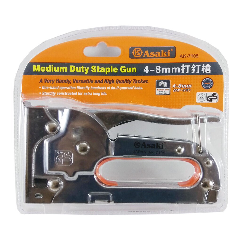 Súng bắn ghim - Kìm bấm ghim Asaki AK-7105 cầm tay đa năng, tiện dụng, ghim cực mạnh