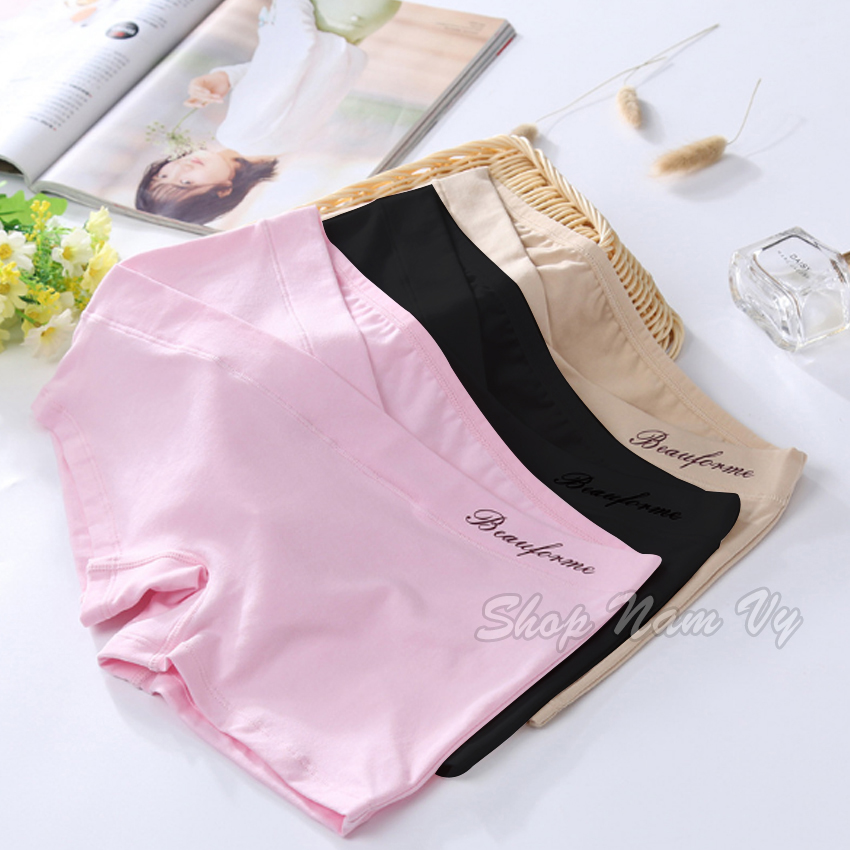 Quần mặc váy bầu cạp chéo cotton in chữ Hồng Nam Vy