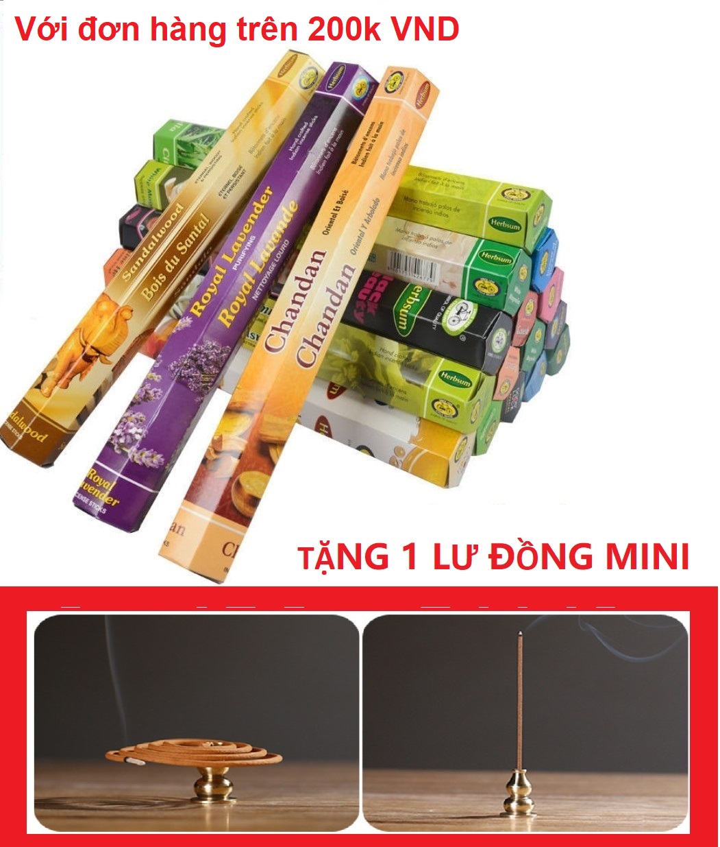 [HCM]Nhang Thơm Ấn Độ nhiều mùi - Hàng Ấn Độ (1 hộp nhỏ có 18-20 cây)
