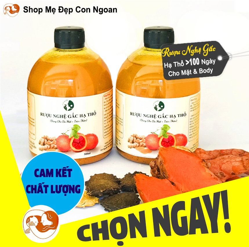 Combo 2 cốt nghệ hạt gấc hạ thổ 500ml cho mặt & body | hạ thổ >100 ngày | dưỡng trắng da mờ thâm rạn - gung nghe ha tho gung nghe gac ha tho cốt gừng nghệ - shop mẹ đẹp con ngoan