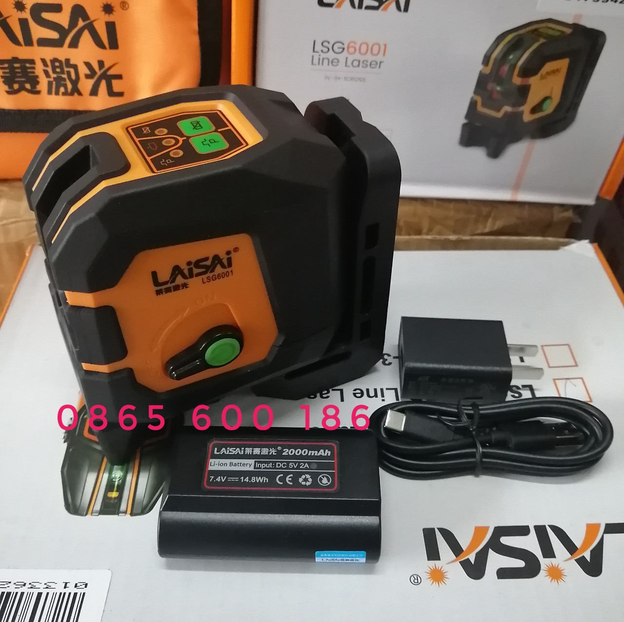 Máy cân mực laser laisai 2 tia treo tường spl6001/lsg6001- tặng kèm 1 thước 5m