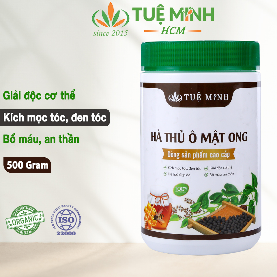 Viên hà thủ ô mật ong rừng Tuệ Minh, hà thủ ô kích thích mọc tóc, dưỡng đen tóc, dưỡng da chống lão hóa 500g