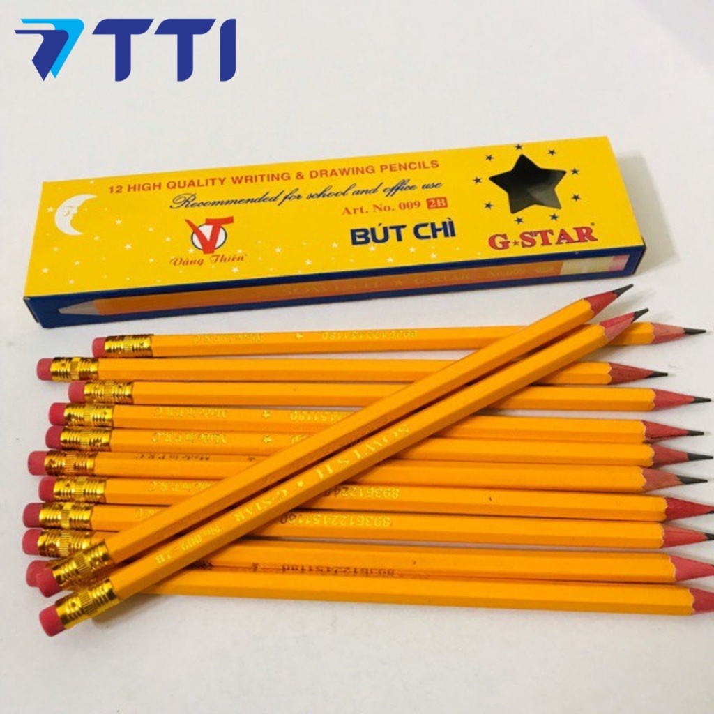 Bút chì gỗ 2b gstar loại tốt có tẩy