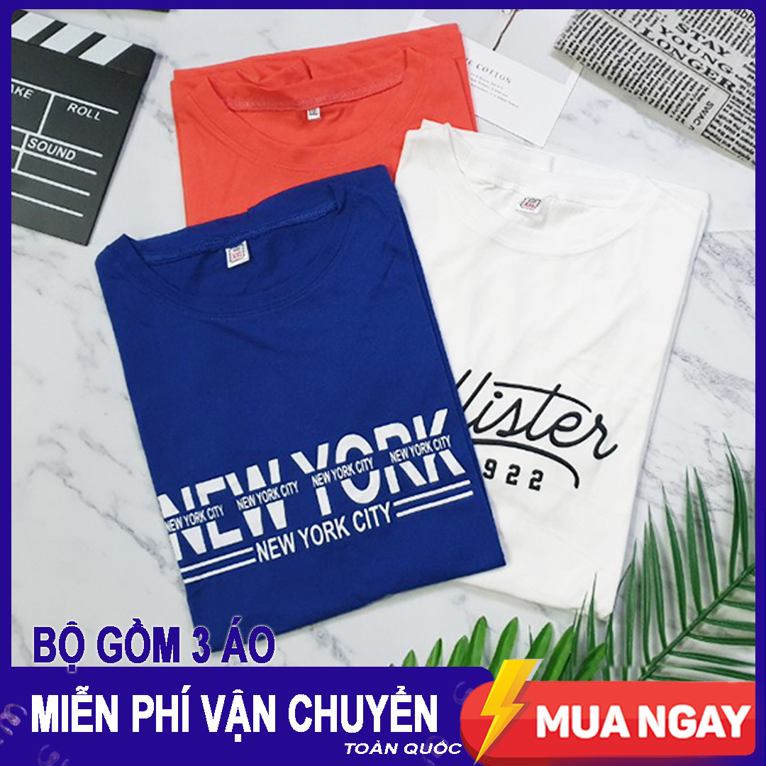 COMBO 3 Áo Thun Nam Cotton BM02 - Màu Ngẫu Nhiên