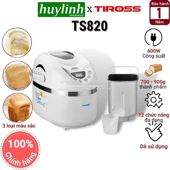 Máy làm bánh mì tiross ts820 - 12 chức năng