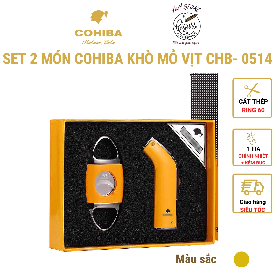 Set 2 món khò cắt cigar cohiba- khò mỏ vịt kèm đục - cắt inox - chb0514- h2h store