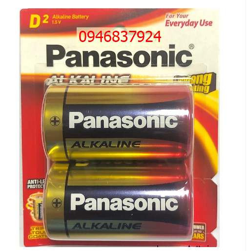 2 Viên Pin Đại D Panasonic Alkaline LR20T/2B Vỉ  (Hàng Chính Hãng)