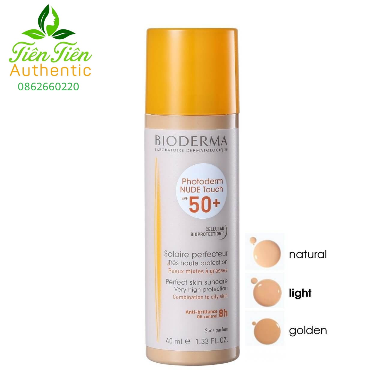 Kem chống nắng Bioderma Photoderm Nude Touch SPF 50 + ( tone Light)