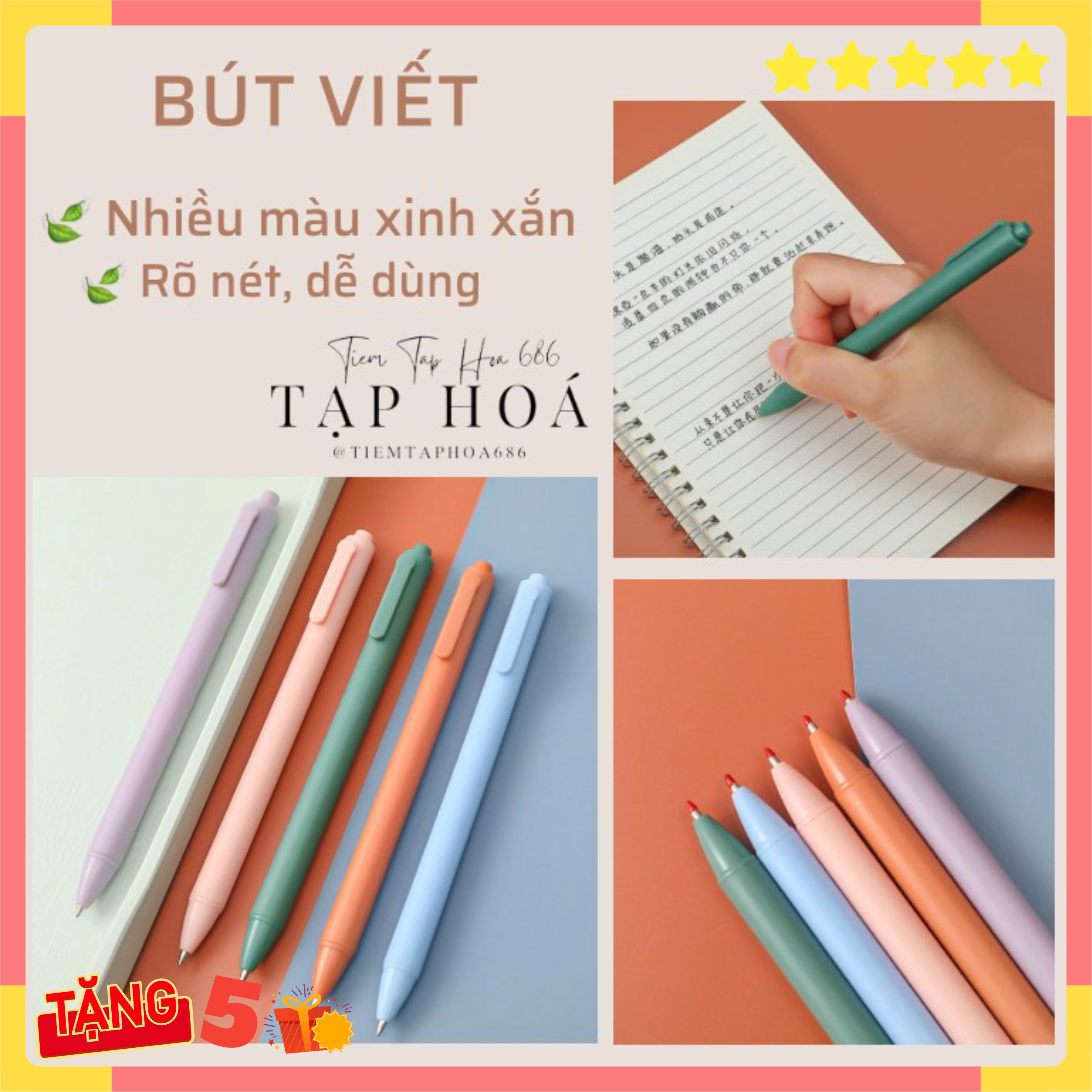 Bút bi 💥FREESHIP💥 Bút gel đen vỏ pastel retro Nhám Decorme - Bút viết học sinh - Bút gel bấm 0.5 màu xinh xắn phụ kiện văn phòng phẩm