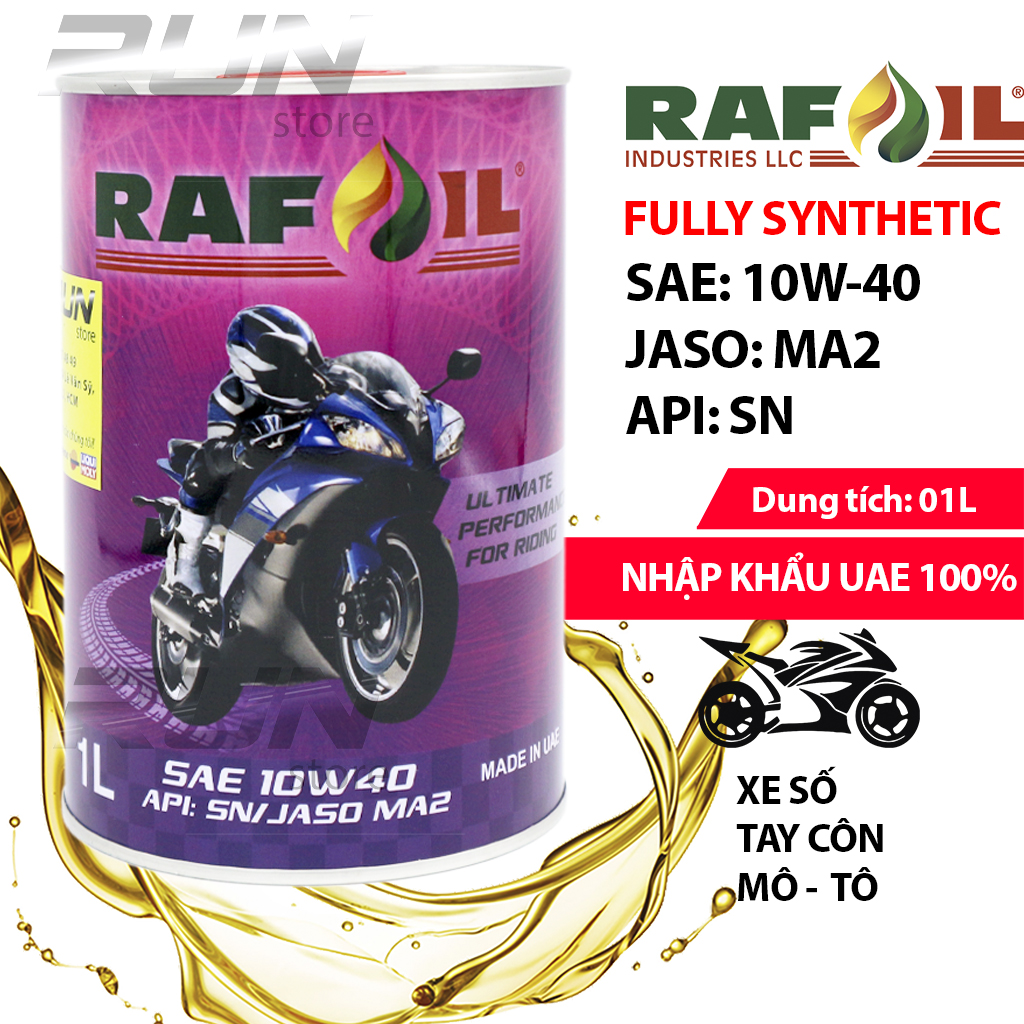 Nhớt Rafoil Tổng Hợp 10w40 1l  Dành Cho Xe Phổ Thông nhập khẩu UAE chính hãng - Rafoil Fully Synthetic