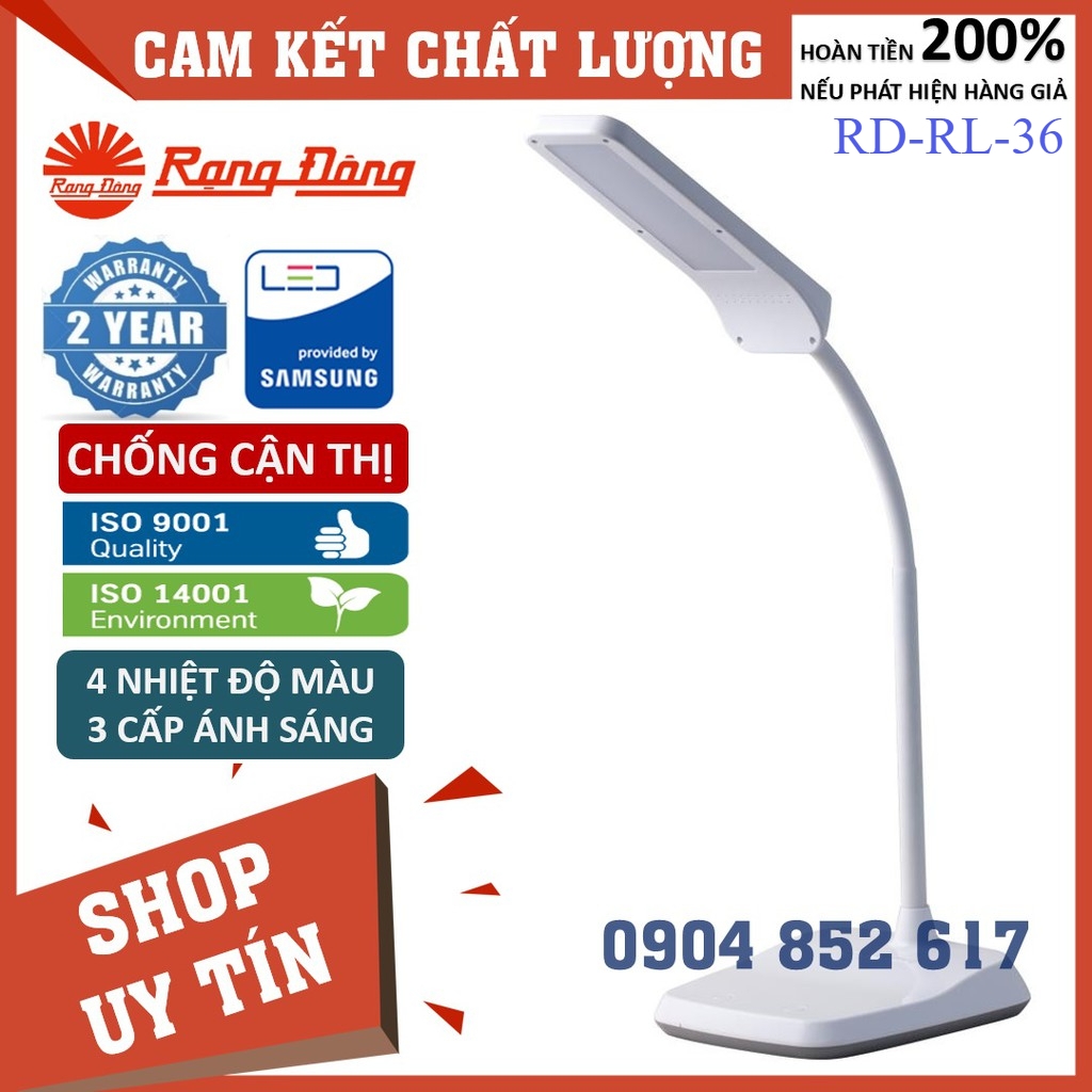 Đèn học LED chống cận Rạng Đông, 4 màu ánh sáng, 3 cấp ánh sáng. RD-RL-36.LED