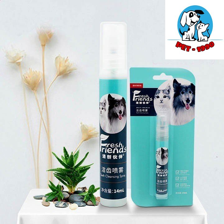 Nước xịt khử khuẩn mùi hôi miệng giúp thơm miệng fresh friend cho chó mèo 14ml