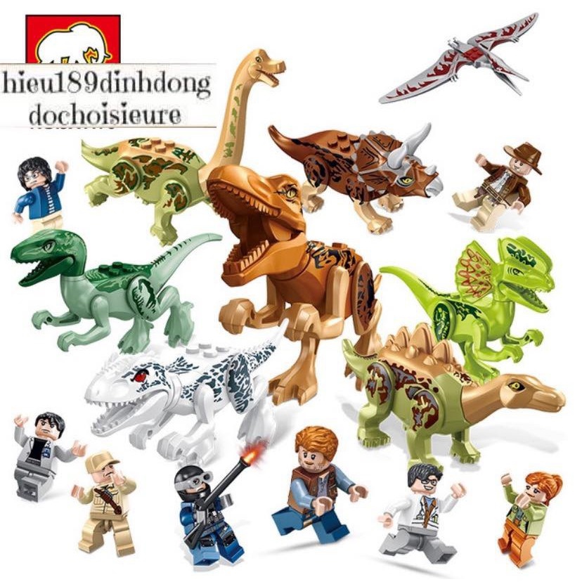 ✌ Lắp ráp xếp hình Lego Jurassic World Dinosaur 1170 : Khủng long kèm người mini (ảnh thật)