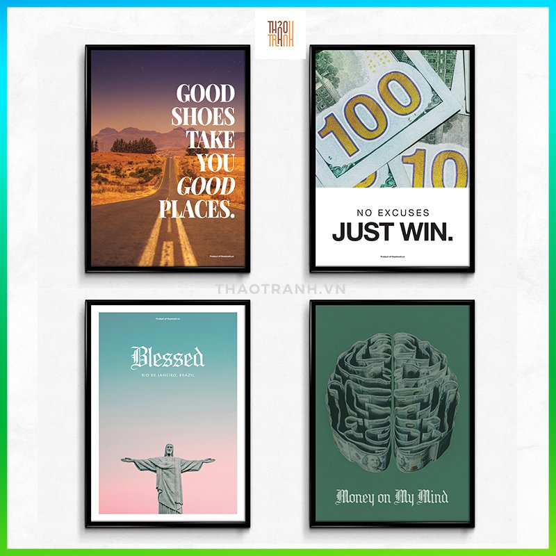Tranh hypebeast - quotes money, 30x40, 40x50 - siêu độc lạ, trang trí phòng hypebeast, sneakerhead